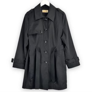 Michael Kors Classic Black Single Breasted Belted Trench Coat